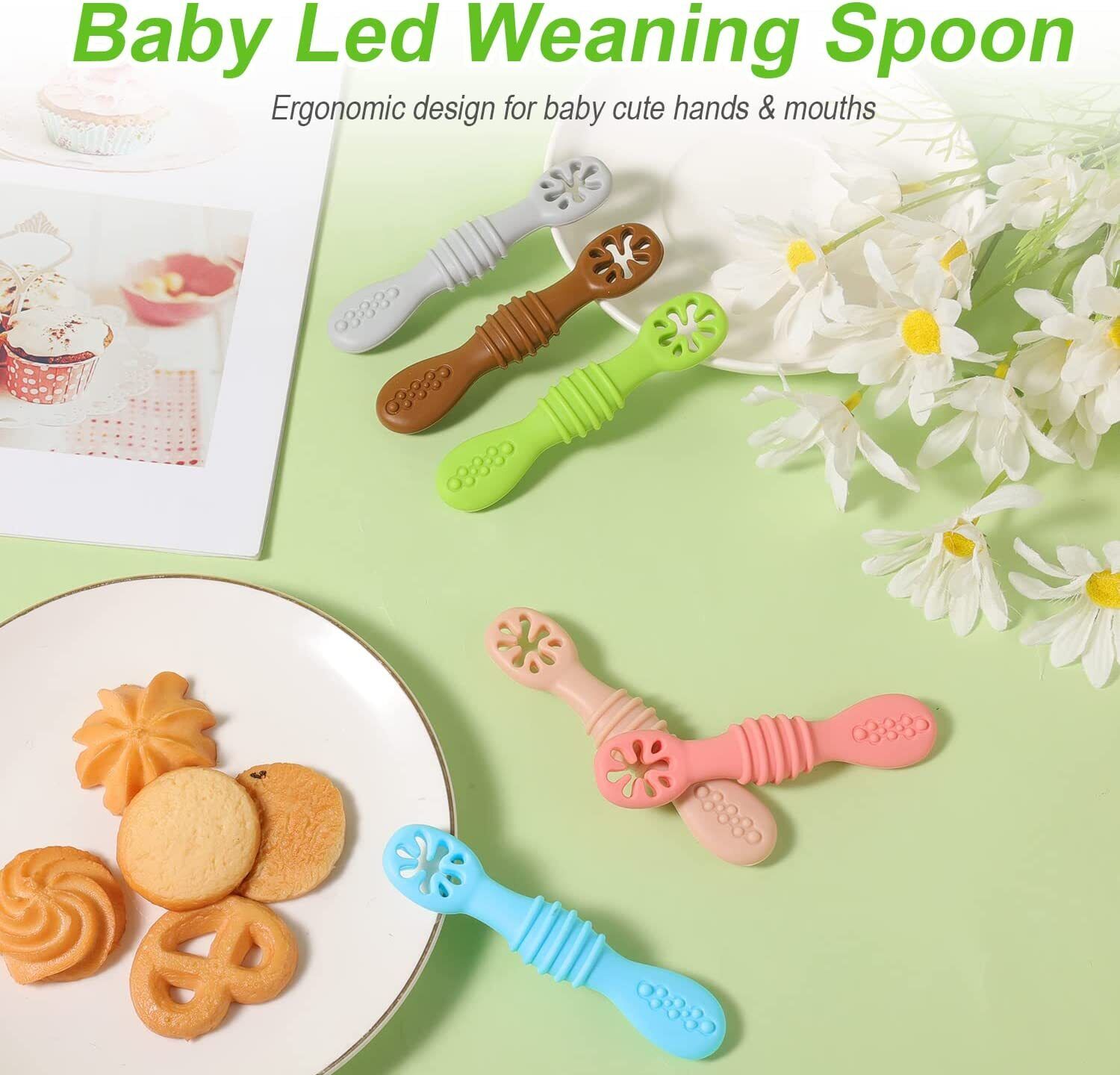 6-pc Silicone Baby Spoons for Weaning