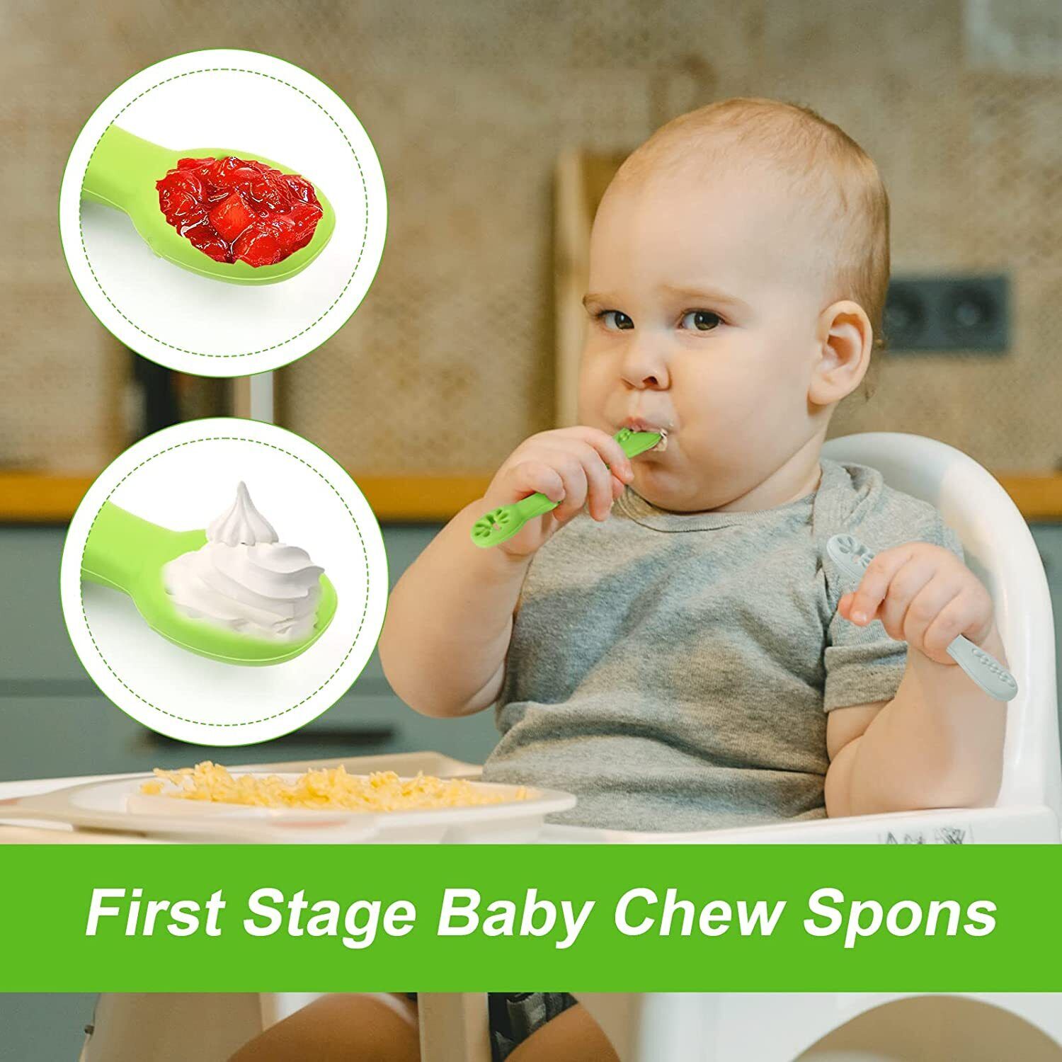 6-pc Silicone Baby Spoons for Weaning