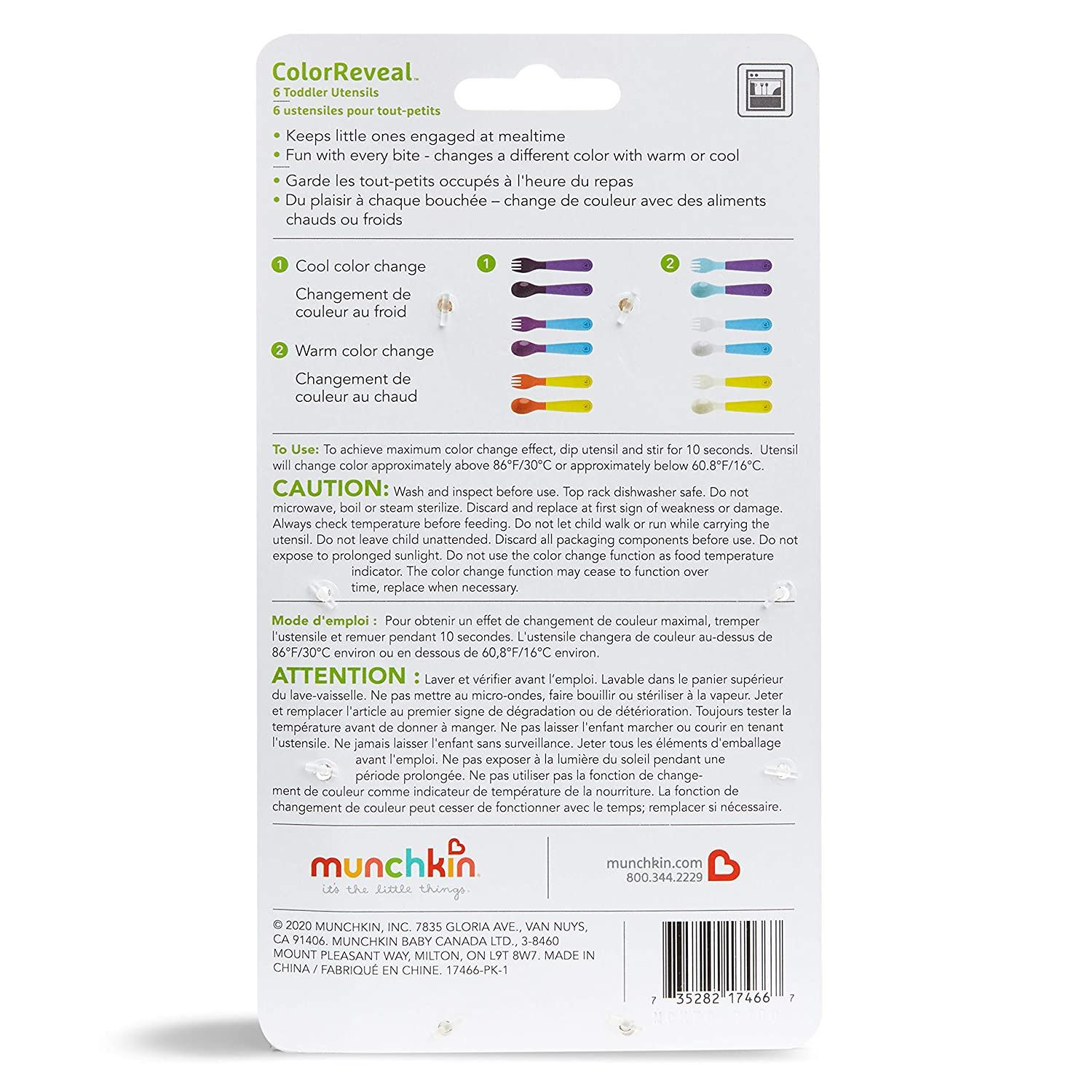 Munchkin ColorReveal Toddler Utensils, 6 Pack