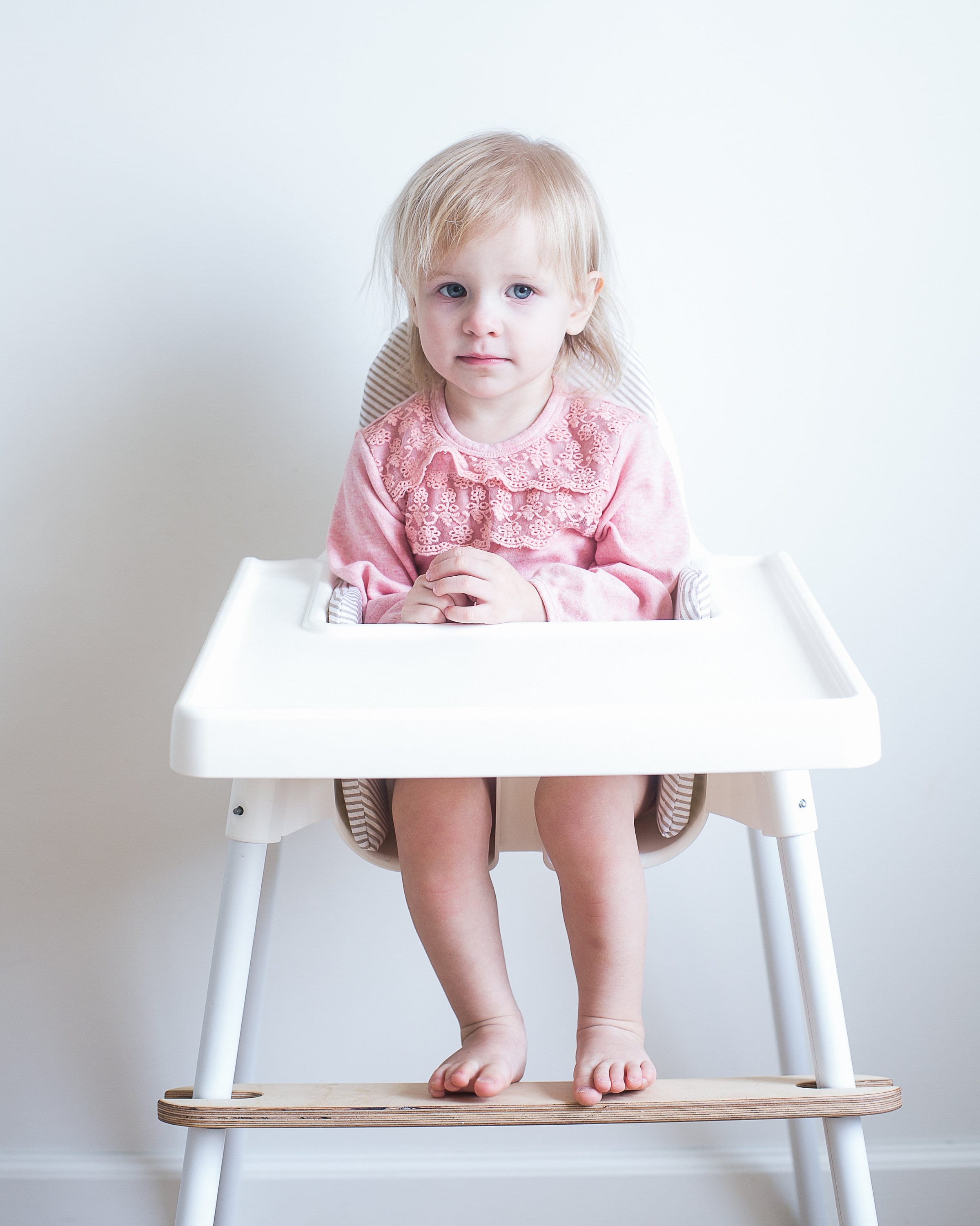 IKEA highchair footrest for minimalist babies