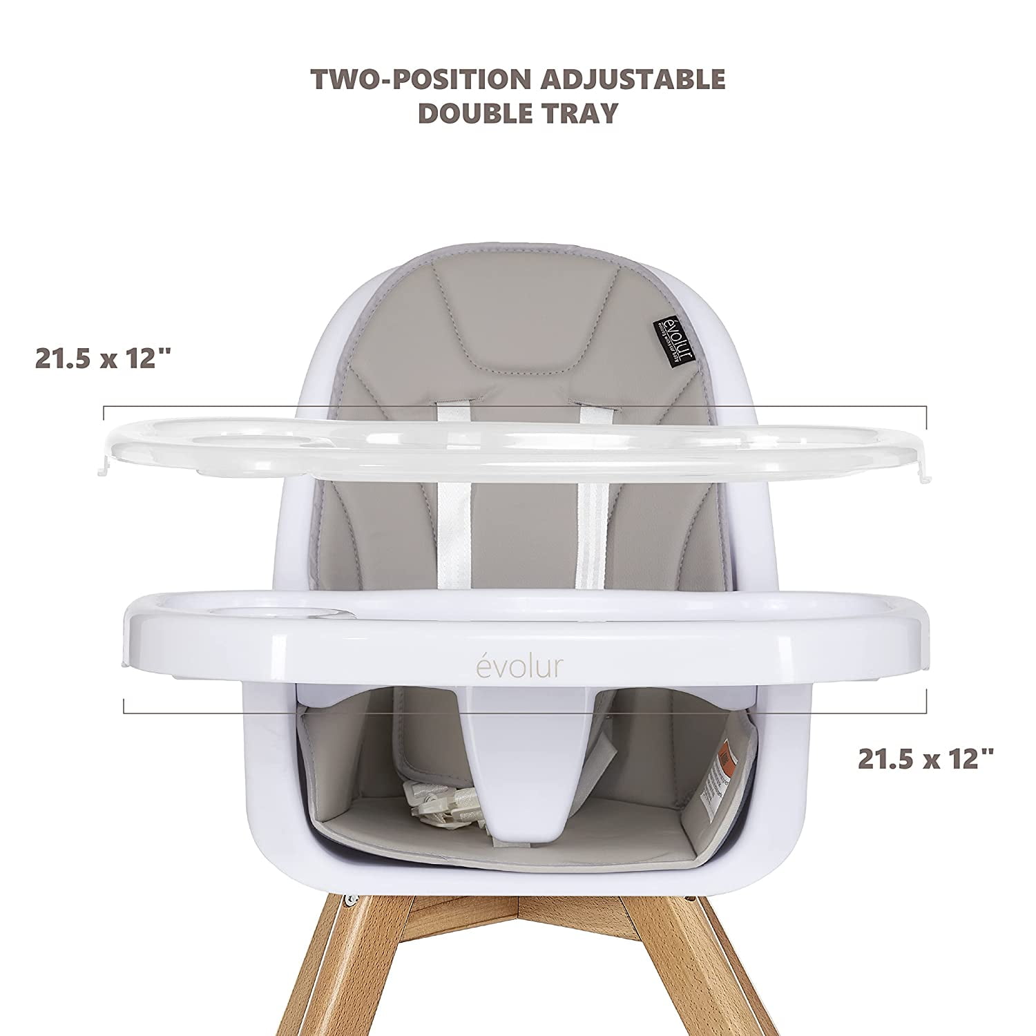 Evolur Zoodle High Chair - Light Grey