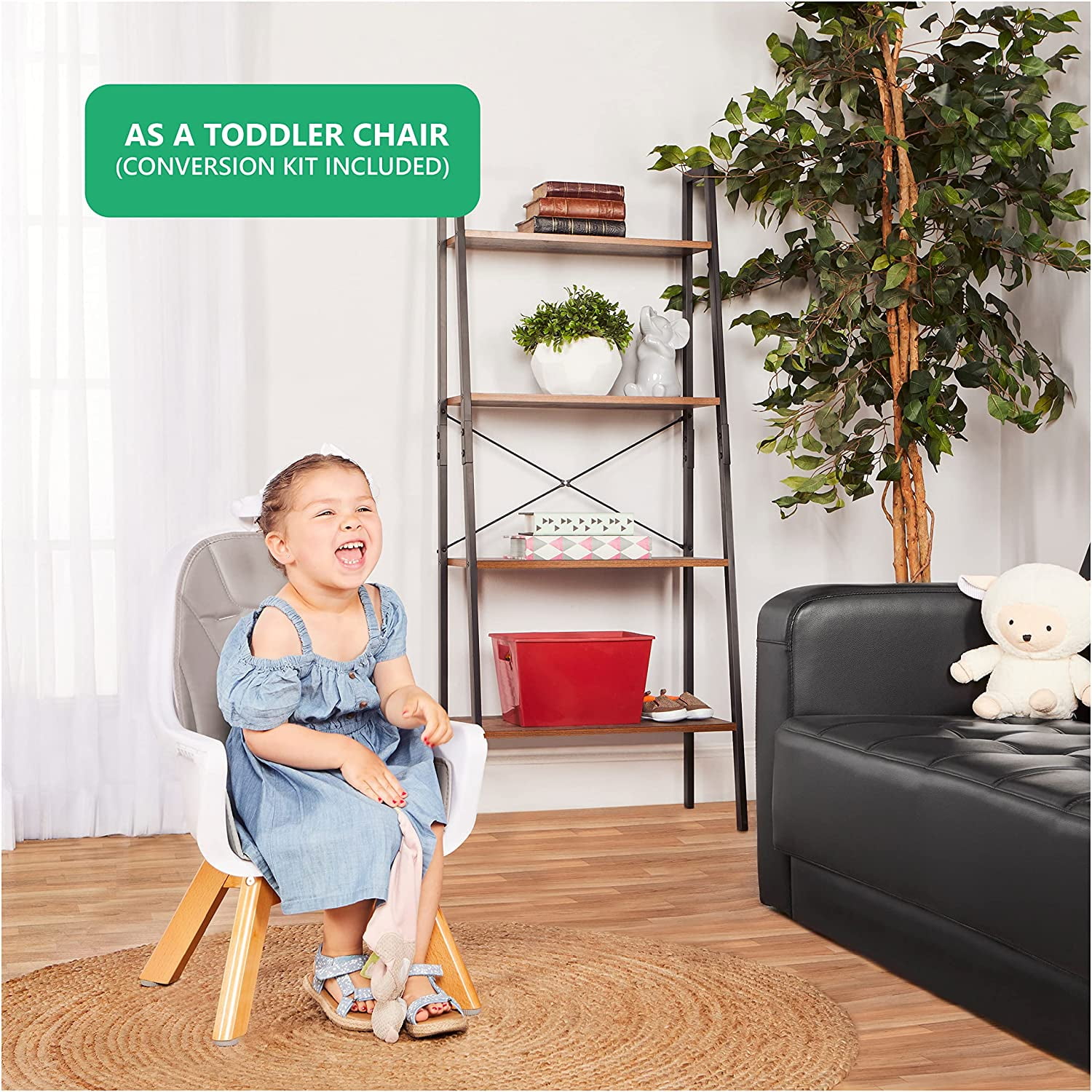 Evolur Zoodle High Chair - Light Grey