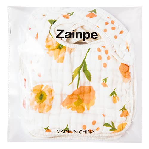 6-Pack Muslin Cotton Baby Bibs with Snap Closure
