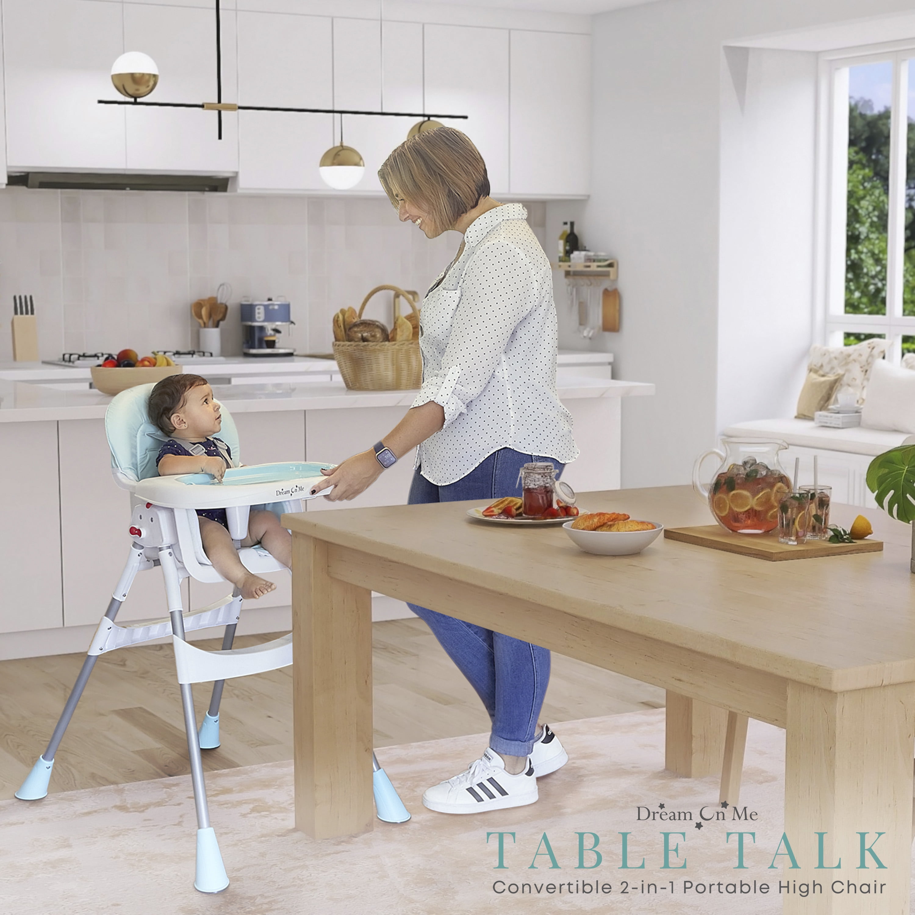 Portable Aqua High Chair, 2-in-1 Design