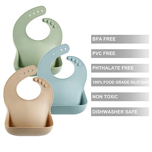 PandaEar Silicone Bib Set with Catcher Tray