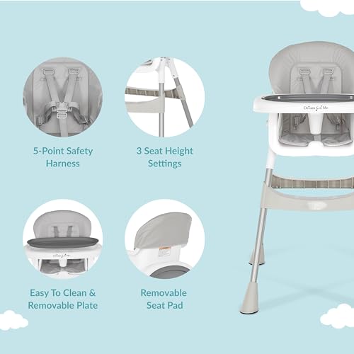 Portable 2-in-1 Compact High Chair - Grey