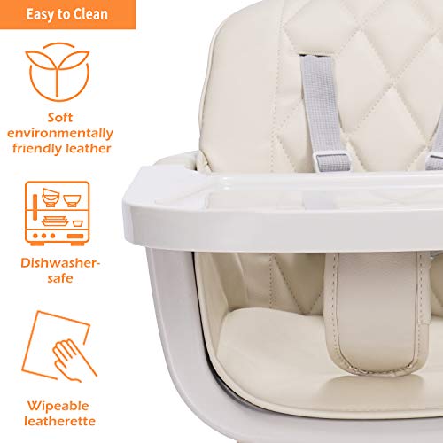 Convertible Wooden High Chair with Adjustable Legs
