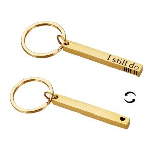 Engraved Copper Keychain for Couples Anniversary Gift