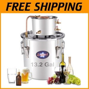Stainless Steel Alcohol Still Kit with Thermometer & Pump