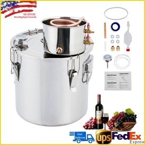10 Gallon Stainless Steel Alcohol Distiller with Thermometer