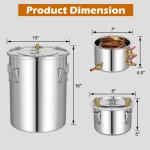 10 Gallon Stainless Steel Alcohol Distiller with Thermometer