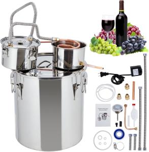 10 Gallon Stainless Steel Alcohol Still with Thermometer