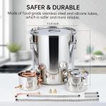 10 Gallon Stainless Steel Alcohol Still with Thermometer
