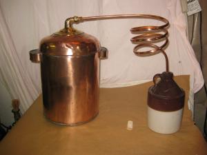5 Gal Copper Moonshine Still with Coil & Jug
