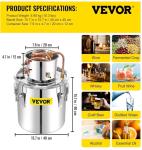 VEVOR 13.2Gal Stainless Steel Alcohol Distillery Kit