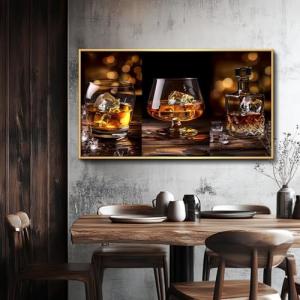 Whiskey Canvas Wall Art for Home Bar