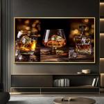 Whiskey Canvas Wall Art for Home Bar