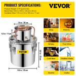 VEVOR 3Gal Stainless Steel Moonshine Distiller