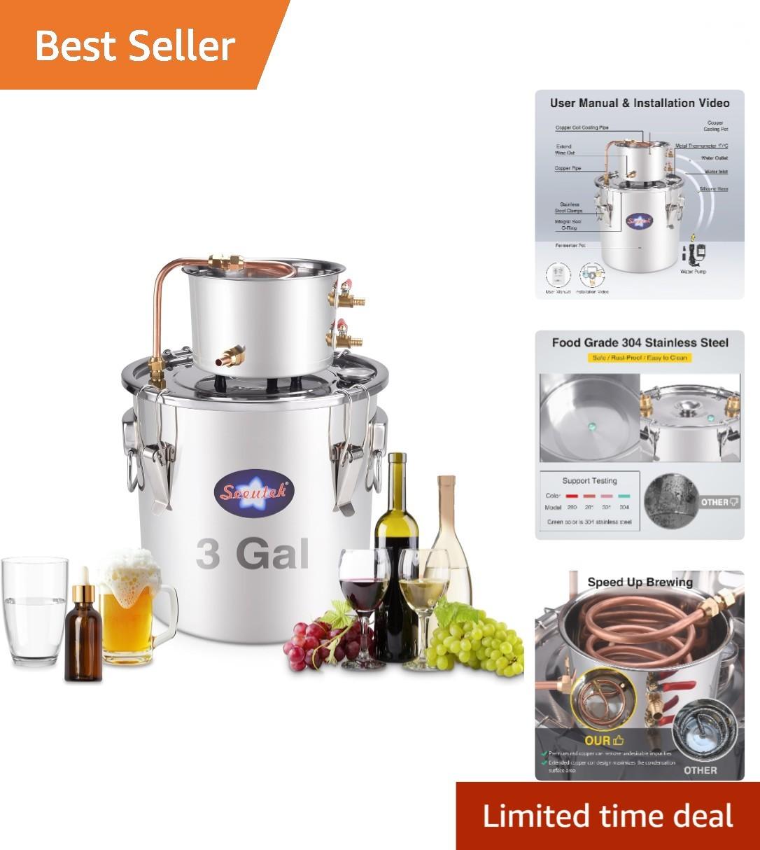 3-Gallon Alcohol Still with Fast Water Pump