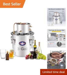 3-Gallon Alcohol Still with Fast Water Pump
