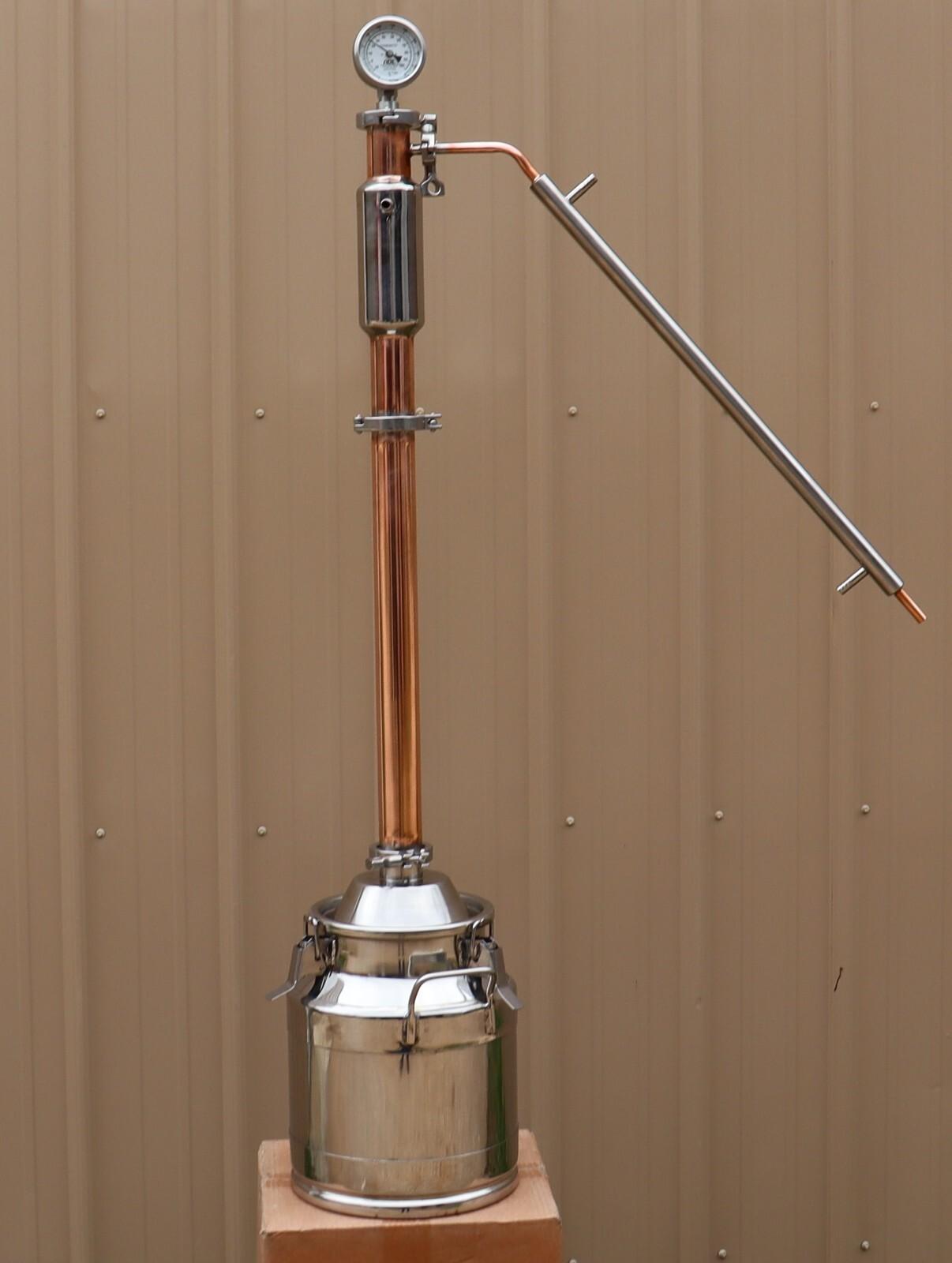 3 Gallon Stainless Still with Copper Reflux Column