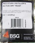 Red Star Dry Active Distillers Yeast - 3 lbs