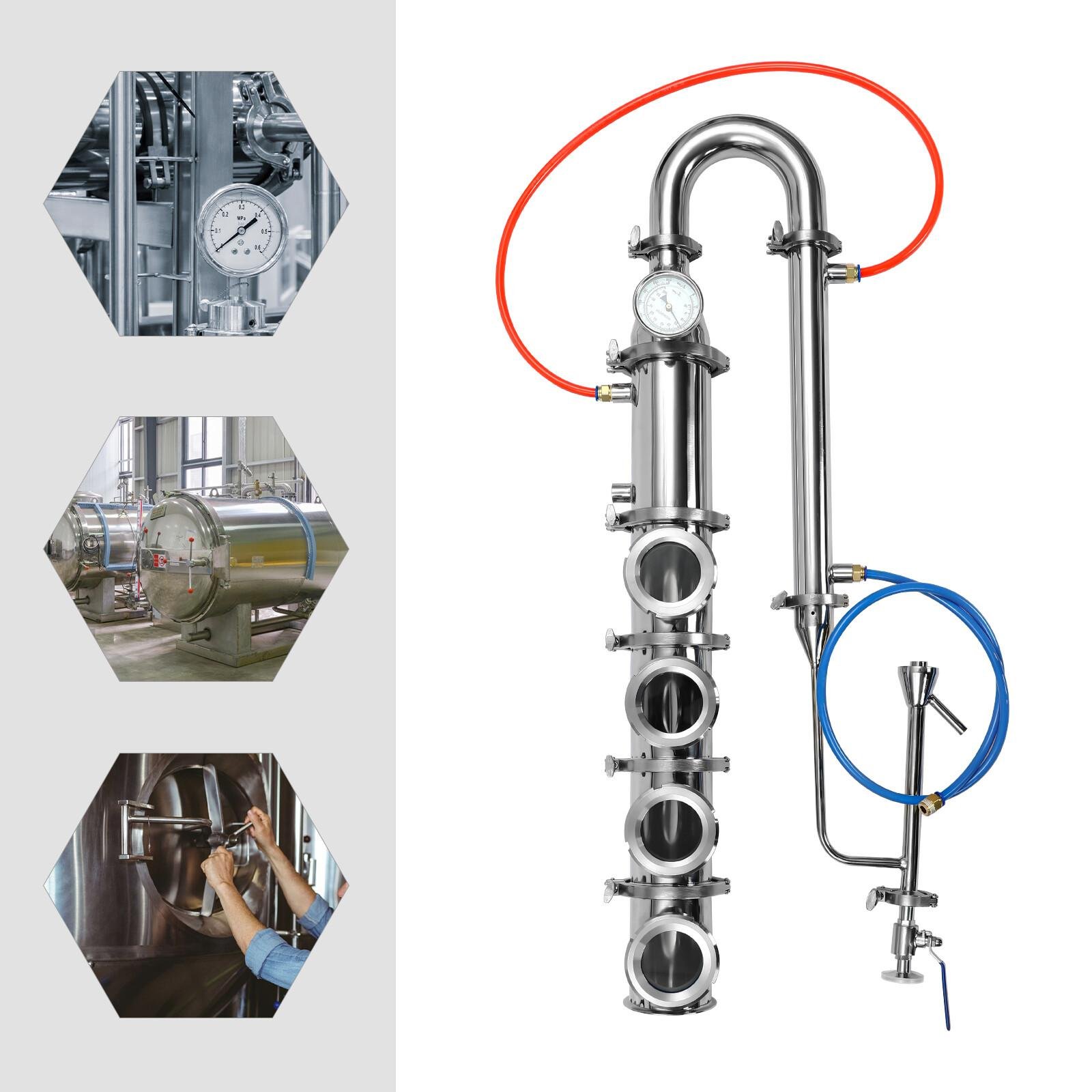 Stainless Steel 4" Moonshine Still with Copper Plate