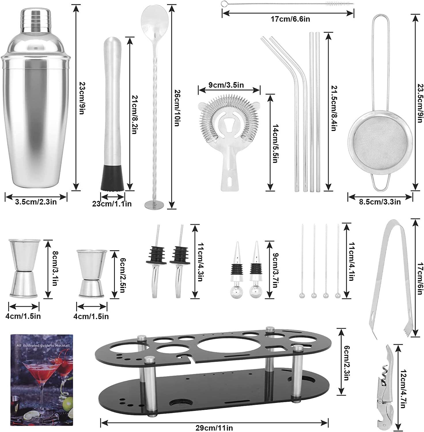 23-Piece Pro Distillery Cocktail Shaker Set