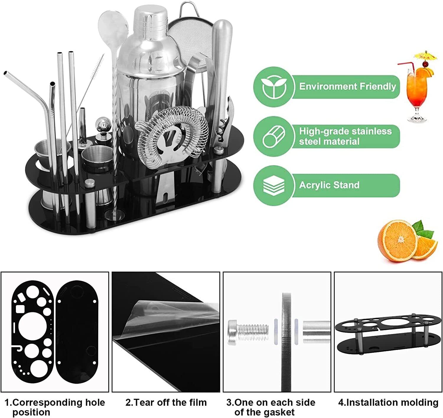23-Piece Pro Distillery Cocktail Shaker Set