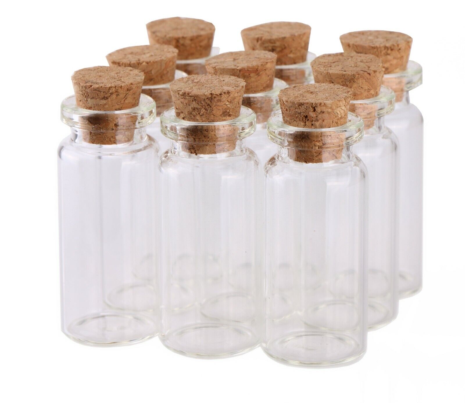 100 Mini Glass Bottles with Cork Stopper for Art Crafts