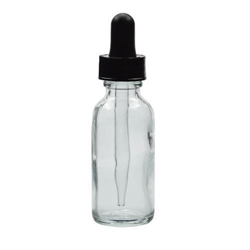 Clear Glass Bottles with Black Dropper - 2 to 48oz