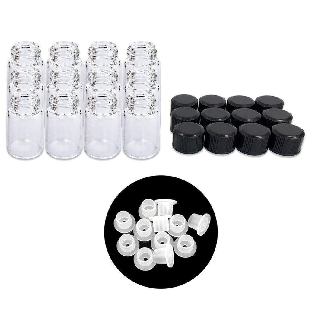 12 Clear Glass Vials for Essential Oil Sampling