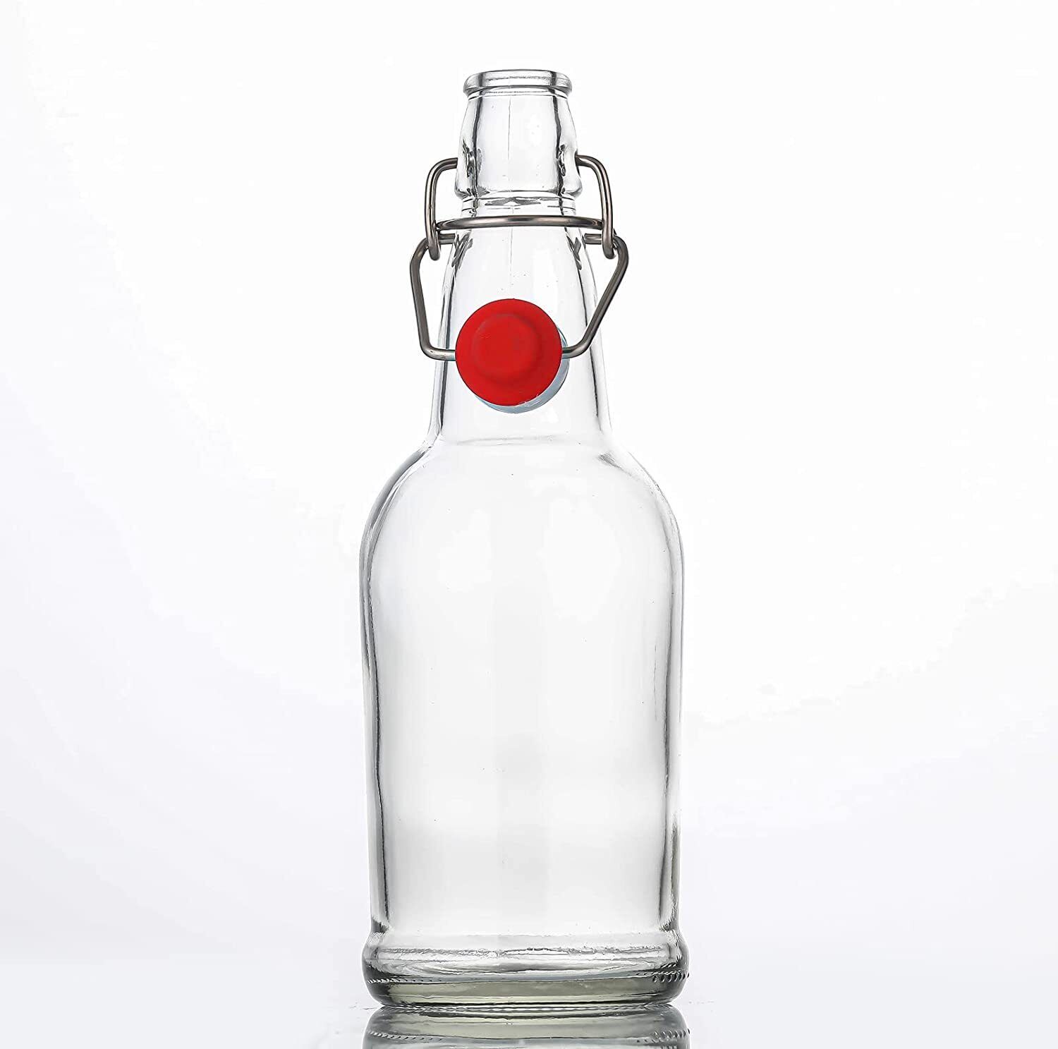 16 Oz Glass Bottle Set with Easy Flip Top