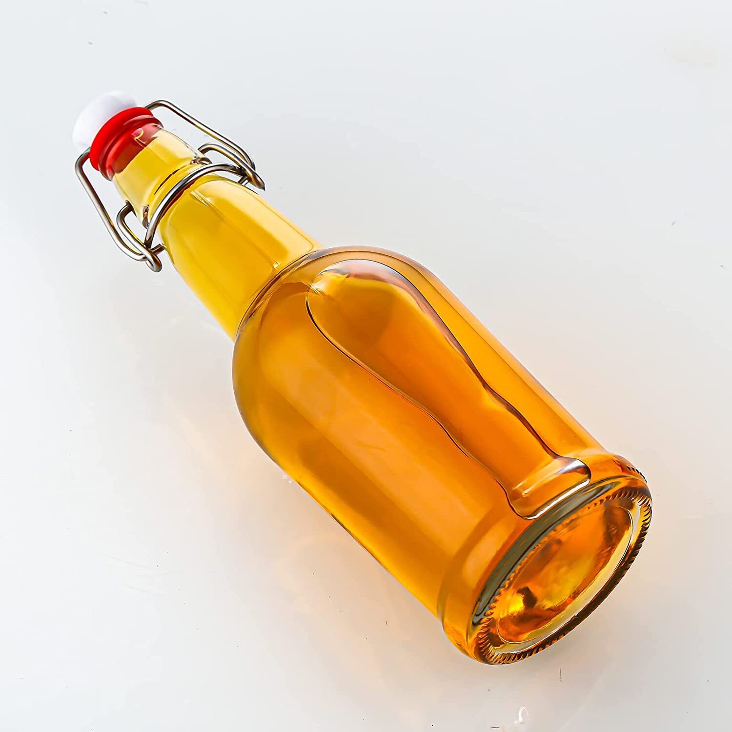 16 Oz Glass Bottle Set with Easy Flip Top