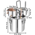 VEVOR 50L Stainless Steel Alcohol Distillation Kit