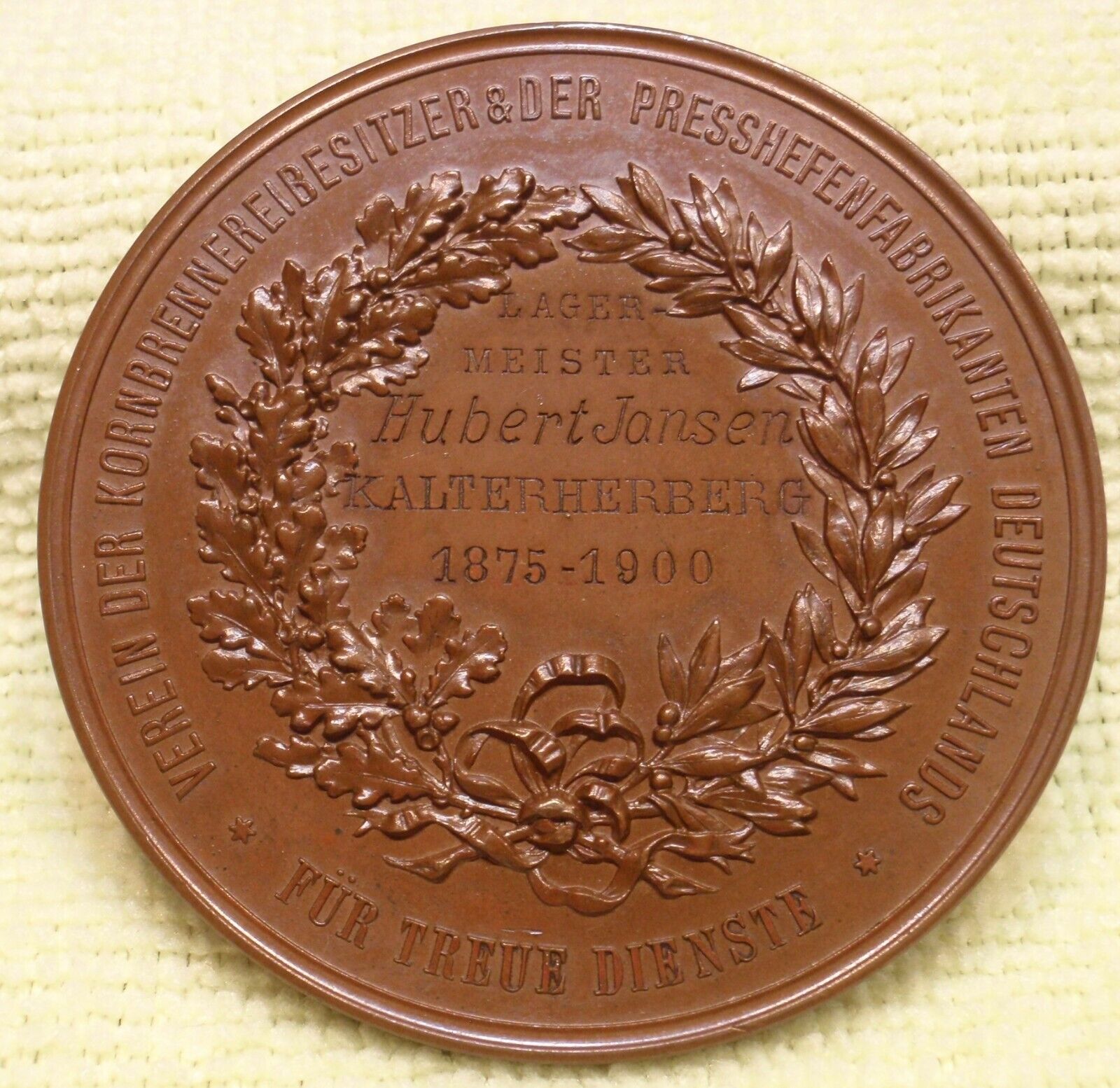 1900 German Distillery Owners & Yeast Manufacturer Medal