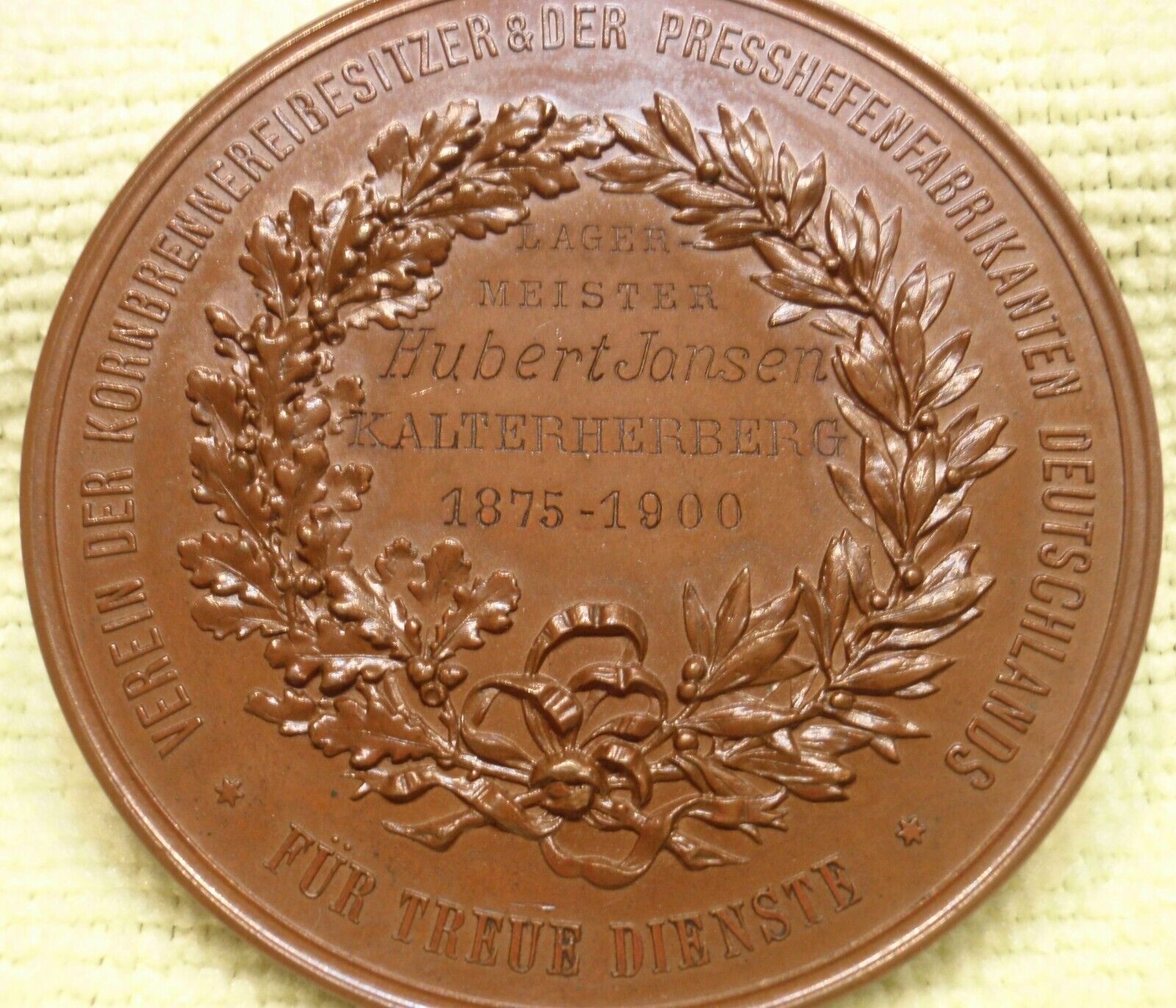 1900 German Distillery Owners & Yeast Manufacturer Medal