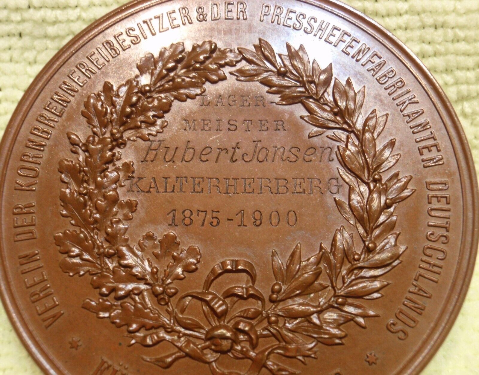 1900 German Distillery Owners & Yeast Manufacturer Medal