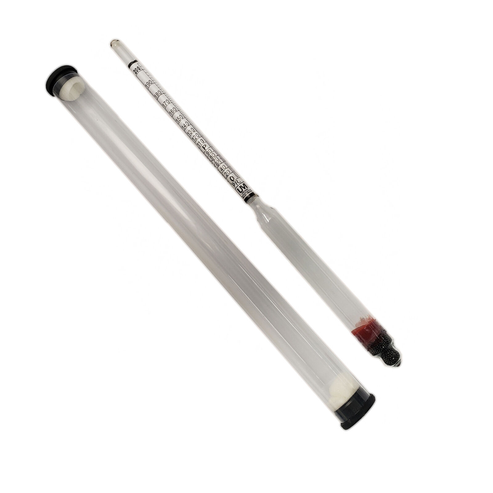 Hydrometer & Tralle Meter: Spirit Scale 0-200%