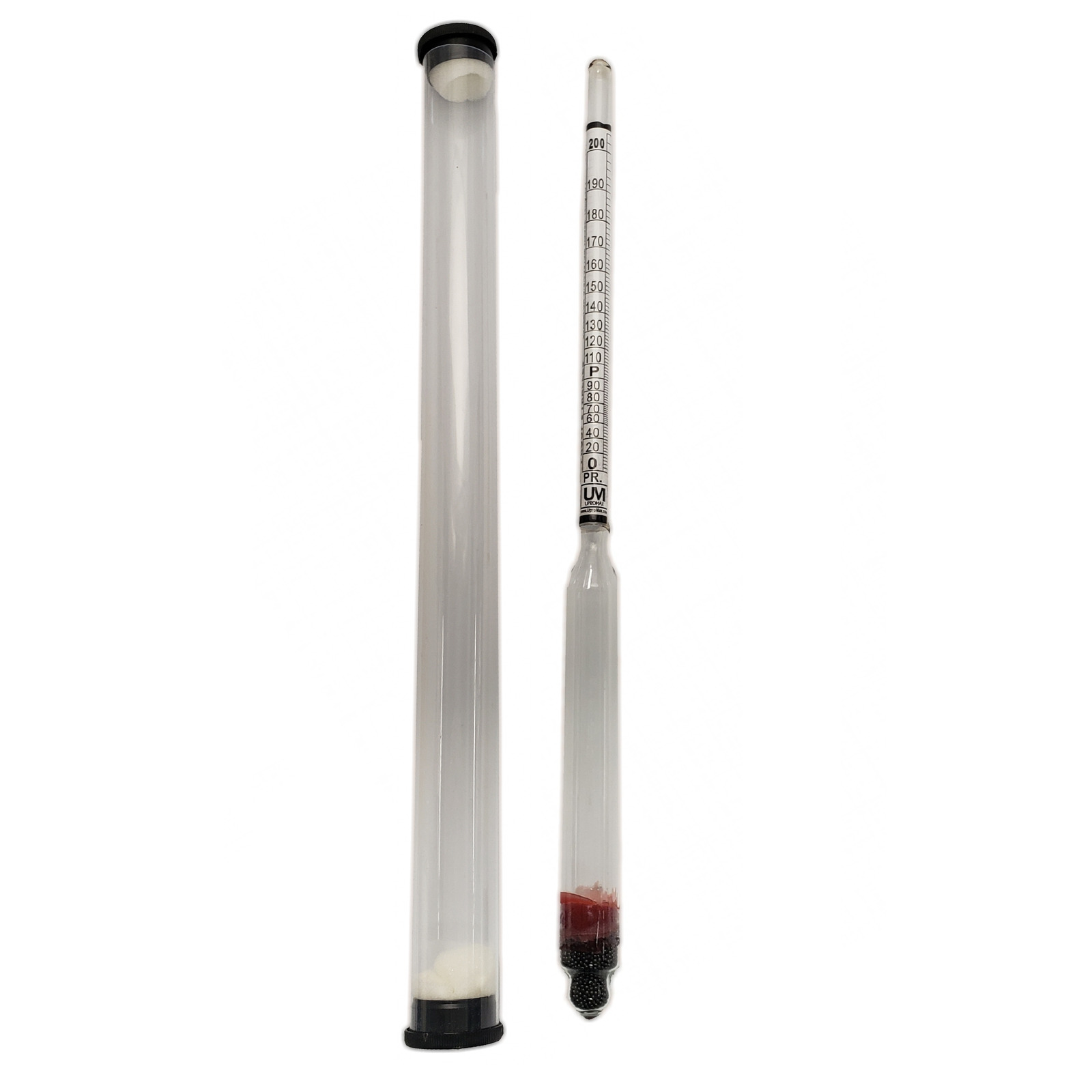 Hydrometer & Tralle Meter: Spirit Scale 0-200%