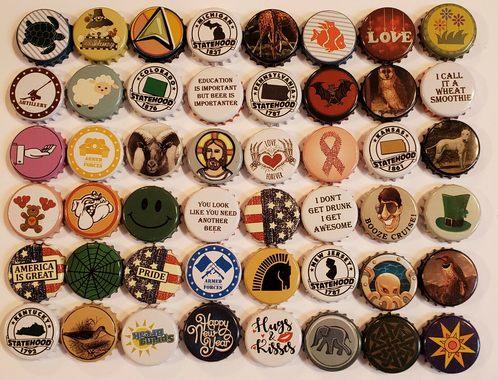Ultimate 100 Mixed Beer Bottle Caps without Repeats