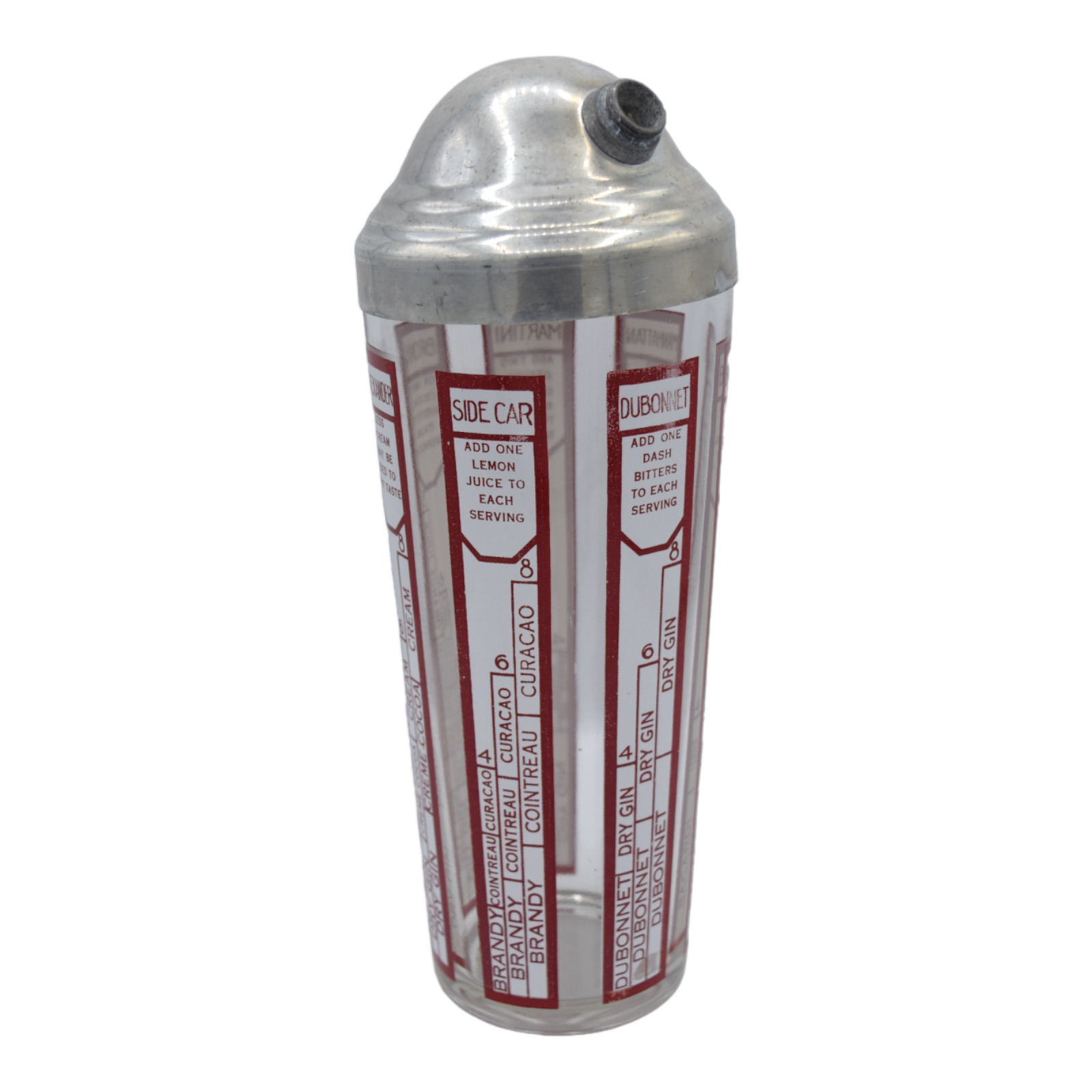 1950’s Vintage Hazel Atlas Cocktail Shaker Red & White
