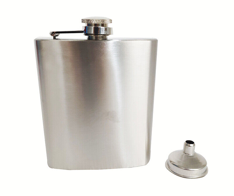 Stainless Steel Pocket Flask with Funnel - 190ml
