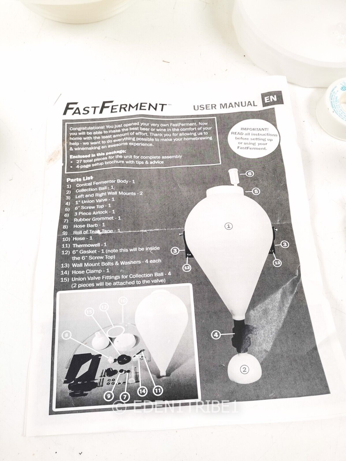 Conical Fermenter for Home Brew Beer Wine Cider