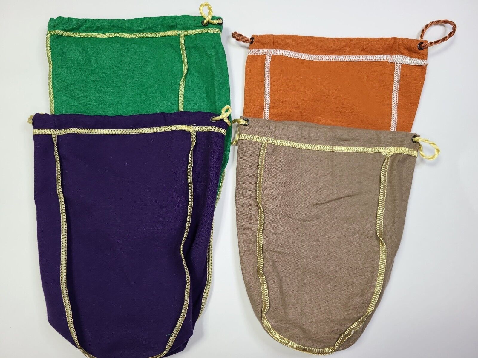 Mix of 4 Crown Royal Bags: Purple, Green, Vanilla, Caramel