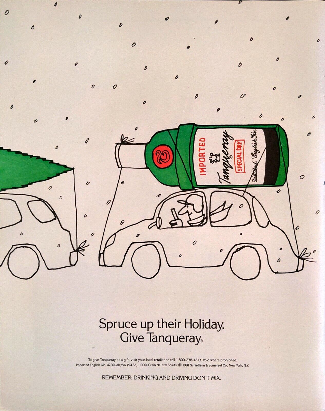 Vintage 1991 TANQUERAY Gin Distilled Botanicals Print Ad