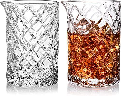 Crystal Cocktail Mixing Glass 22Oz, Pack of 2