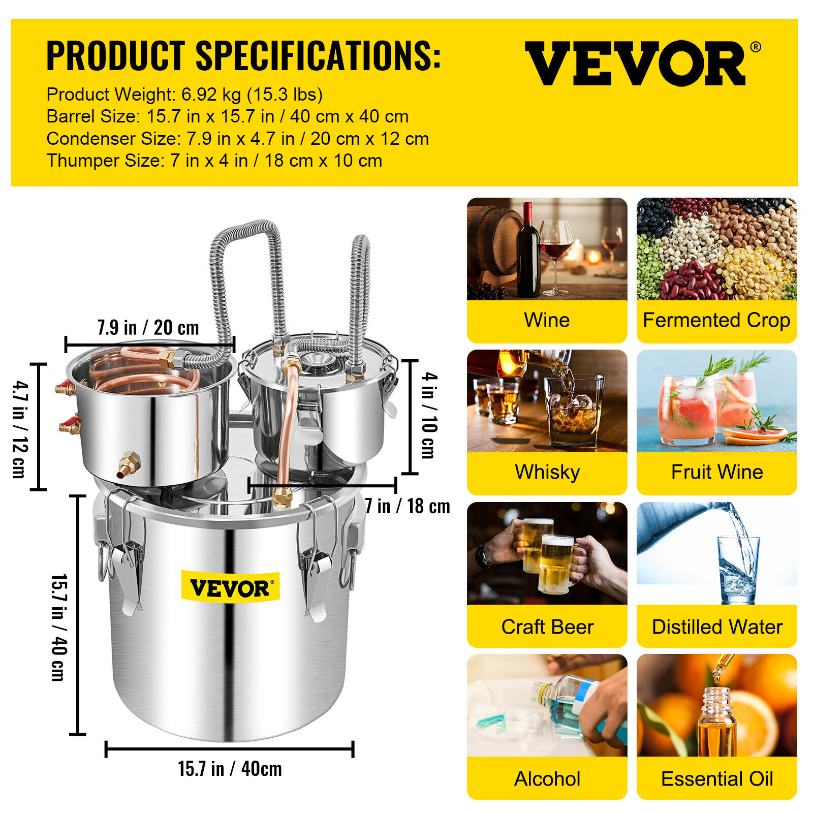 VEVOR 50L Water Alcohol Distillation Kit