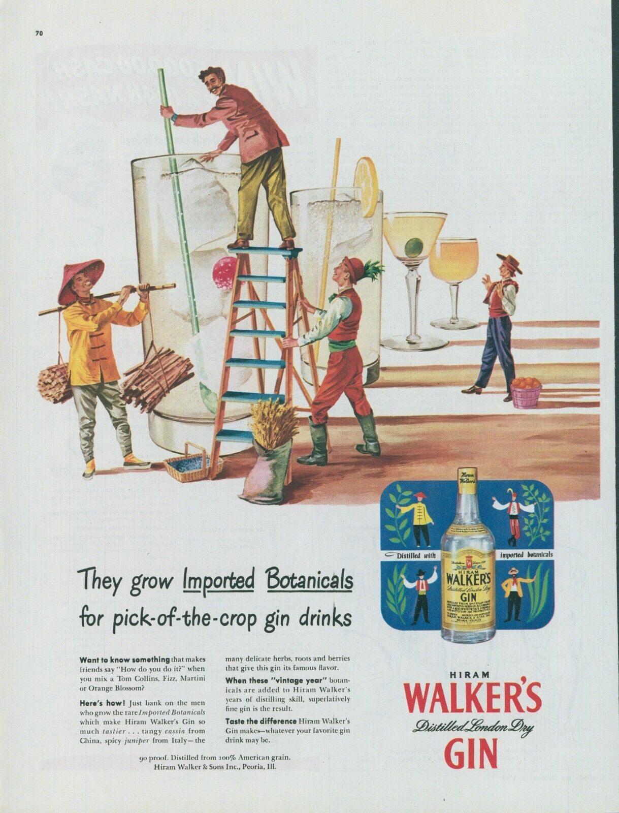 Walkers Gin Distillery Kit with Vintage Print Ad