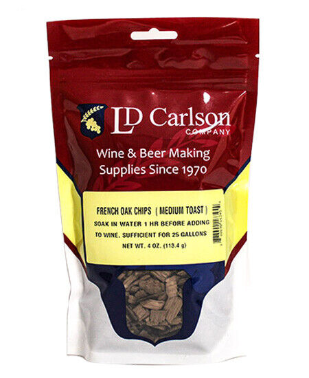 Medium Toast French Oak Chips for Beer, Wine & Moonshine in 4oz